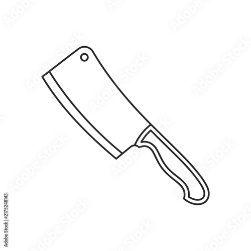 Foto Halloween, Butcher meat cleaver vector icon, professional chef kitchen knife lin