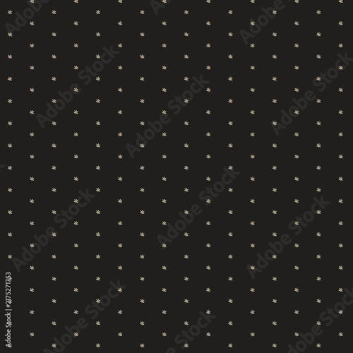 Seamless black and gold polka dot pattern vector background, classic small dots texture design for textile, apparel, fashion, wrapping paper, and digital decoration.