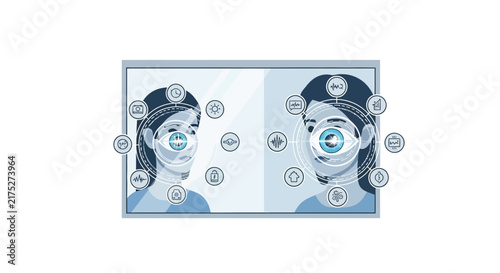 Biometric Eye Scanning and Facial Recognition Interface for Digital Security and Health Monitoring