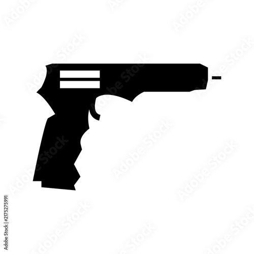 gun isolated on white glyph icon vector