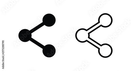Share icon in solid and outline styles against a white background sharing network connections link