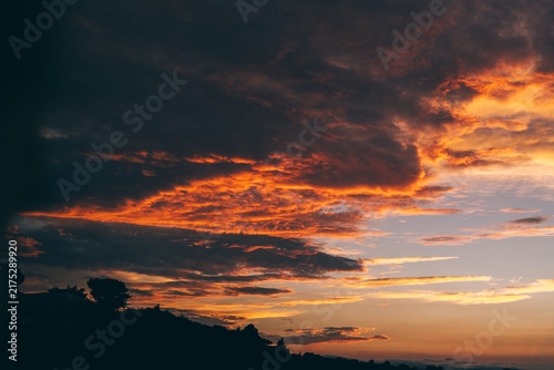 red sunset sky