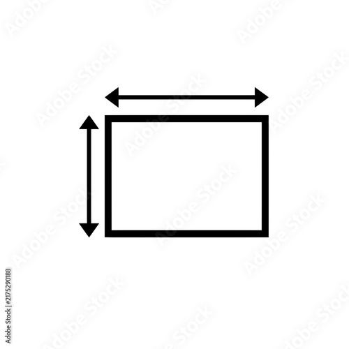 Rectangle Dimension Measurement Icon