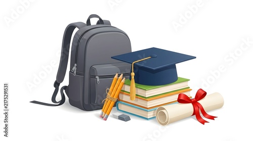 Back to School Science Education Illustration with Microscope, Test Tubes, Flask and Notebook