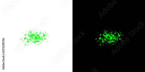 Abstract green particles scatter overlay for design elements like dust, powder, or glitter for festive projects.