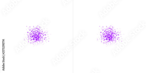 Abstract purple particles scatter overlay for design elements like dust, powder, or glitter for festive projects.