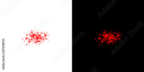 Abstract red particles scatter overlay for design elements like dust, powder, or glitter for festive projects.