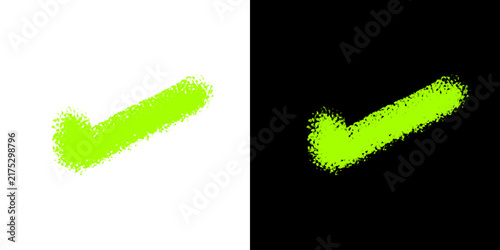 Green check mark illustration on transparent and black backgrounds, ideal for design, web, and UI projects.