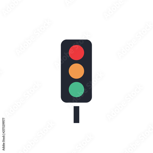 Foto Traffic light icon with red yellow and green signals on a white background simpl
