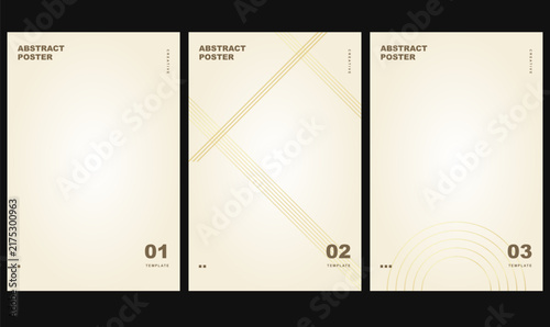 Abstract Poster Cover Vector Template Set for Minimal Cream Business Flyer Design Layout