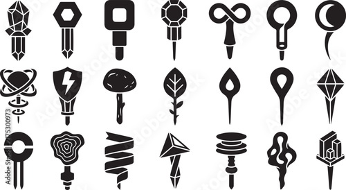 Abstract Geometric Symbol Solid Icon Collection