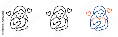 Photography Self Love line icon multiple. Vector illustrations