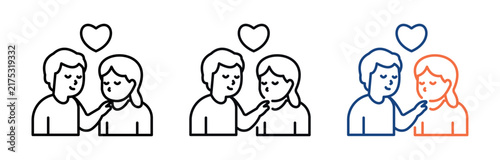 Foto Deep Empathy line icon multiple. Vector illustrations