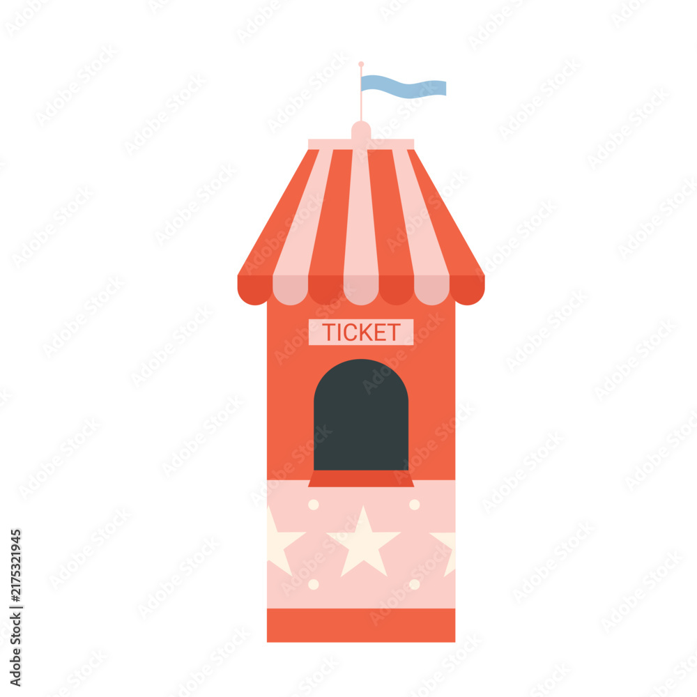 Obraz premium Circus entrance tickets tent. Amusement park and entertainment arena vector illustration