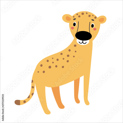 Funny animal illustration with leopard