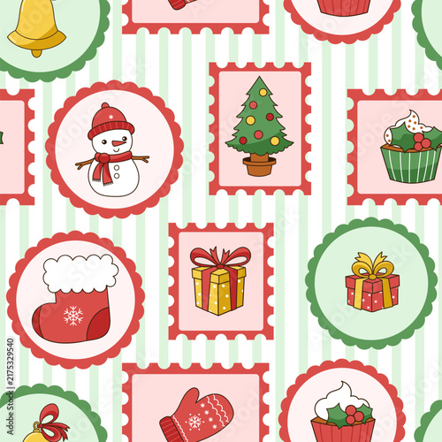 Seamless pattern with festive elements