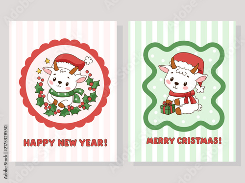 Christmas card templates with goat