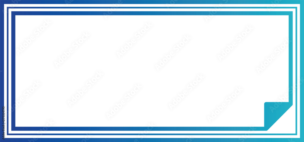 Obraz premium Blue Gradient Border Frame with Folded Corner and Copy Space
