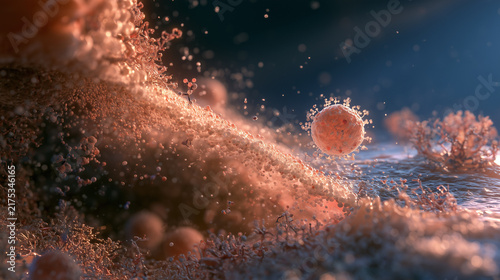 mRNA Lipid Nanoparticle Merging Medical Illustration - Biotechnology Vector Graphic