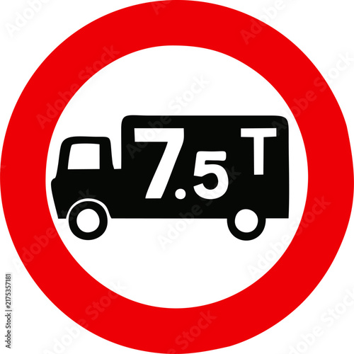 Foto 7.5 Ton Truck Weight Restriction Traffic Sign