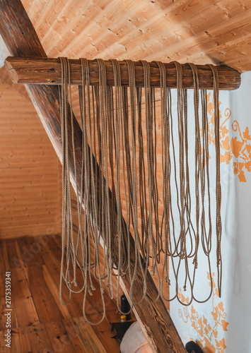 Shibari Ropes and Knots Prepared for Traditional Rope Binding Ceremony.
