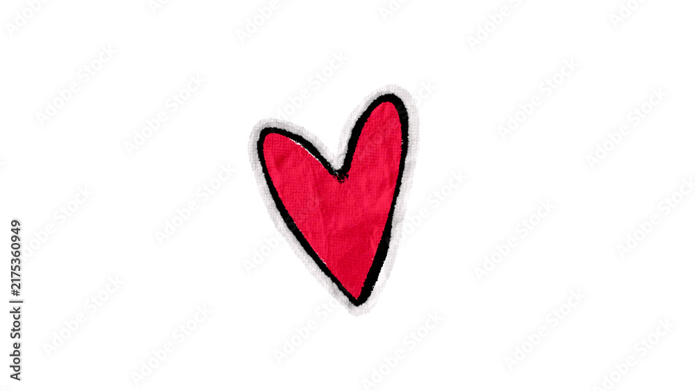 Fototapeta premium Hand Drawn Red Heart Love Shape Doodle Illustration Isolated on Transparent Background