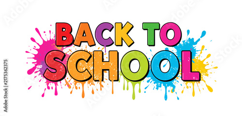 Back to School Text with Vibrant Splashes, Ink Drops, and a Playful Vibe Isolated on Transparent Background. Generative Ai