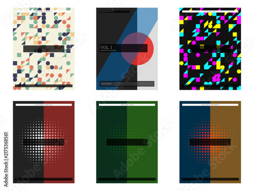 Abstract geometric book cover template poster design brochure flyer vector layout minimal annual report set