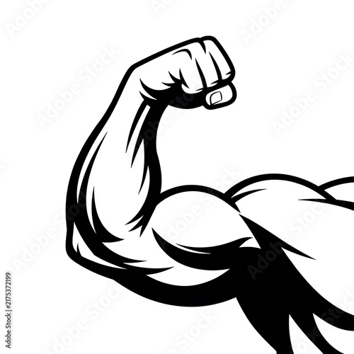 Strong muscular arm showing bicep muscle