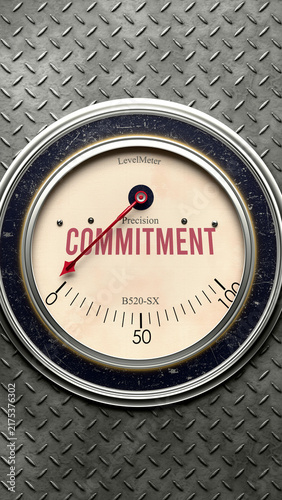 Fotografie Commitment that hits less than zero, showing an extremely low level of commitment, none of it, insufficient