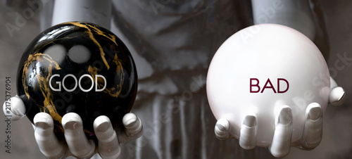 Cuadro en lienzo Good or Bad - decide between two options