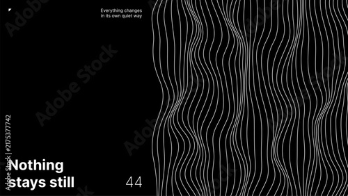 Fotografía Black banner template with white wavy line pattern