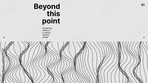 Fotografía Beyond this point motivational banner template with abstract wavy lines