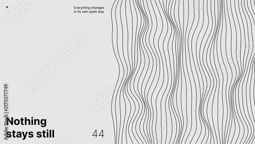 Fotografía Abstract banner with wavy black lines pattern and motivational quote