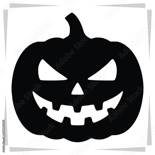 Black Jack-o'-lantern Silhouette Icon