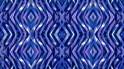 Quadro su tela Abstract geometric pattern featuring repeating diamond shapes in vibrant shades