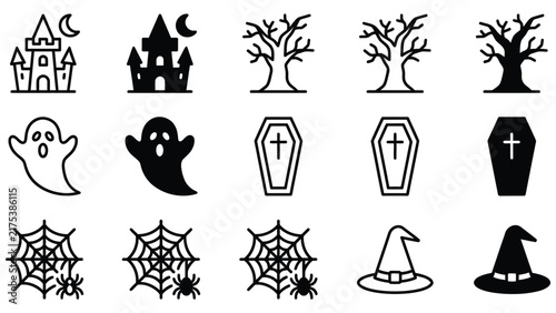 Black and white of animals, plants, and religious symbols