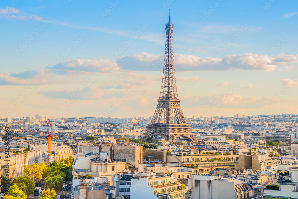Fototapeta premium eiffel tour and Paris cityscape