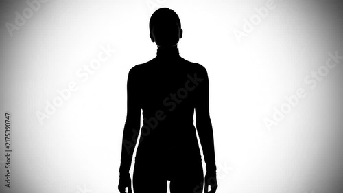A seamless pattern silhouette of a woman isolated on white background