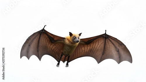 A seamless pattern flying fruit bat isolated on white background