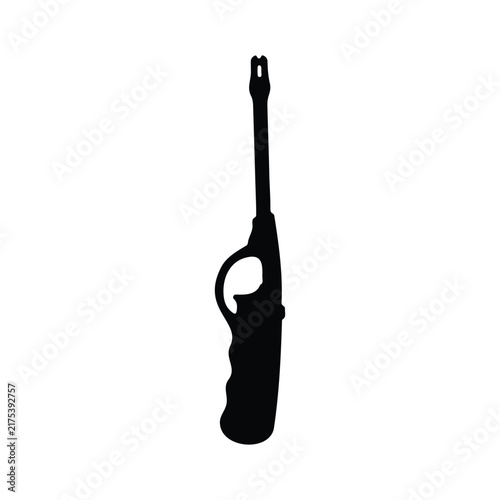 Electric gas lighter silhouette vector flat illustration design.