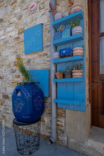 Street views of Kalavasos, a small, charming traditional village located in a valley and  mountains on both sides,  6 km north of Zygi village, Larnaka District, Cyprus  