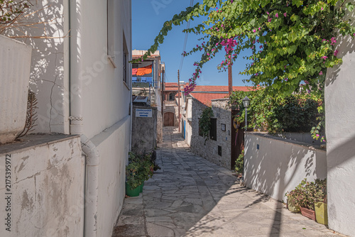 Street views of Kalavasos, a small, charming traditional village located in a valley and  mountains on both sides,  6 km north of Zygi village, Larnaka District, Cyprus  