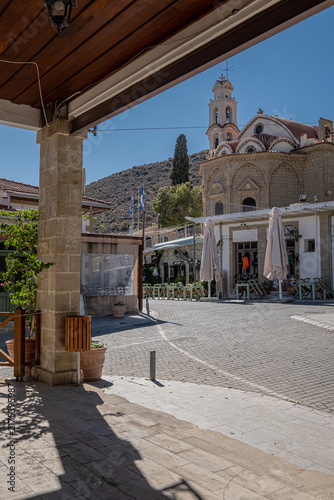 Street views of Kalavasos, a small, charming traditional village located in a valley and  mountains on both sides,  6 km north of Zygi village, Larnaka District, Cyprus  
