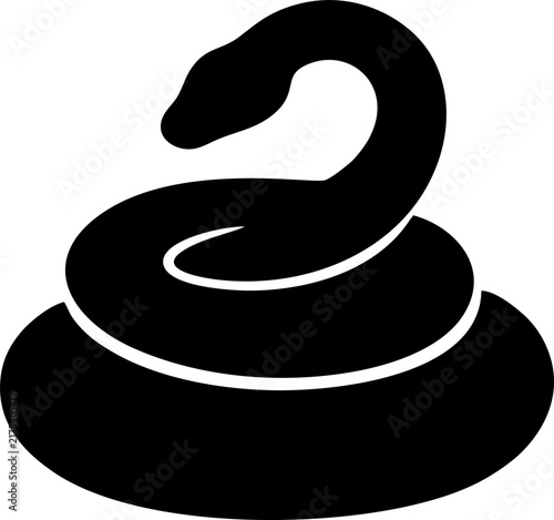 Coiled Snake Silhouette Vector Illustration	