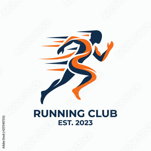 Dynamic Runner Silhouette Logo Design For Athletic Club And Sports