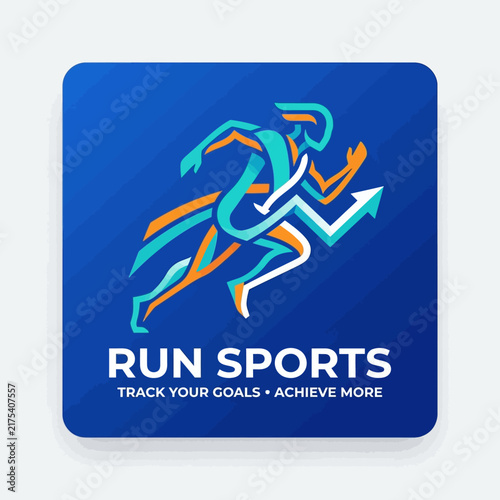 Dynamic Runner Silhouette Logo Symbolizing Progress And Success In Sports