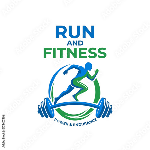Dynamic Running and Fitness Logo Design Power Endurance