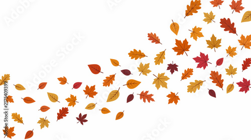 Autumn Leaves Falling Background with White Copy Space
