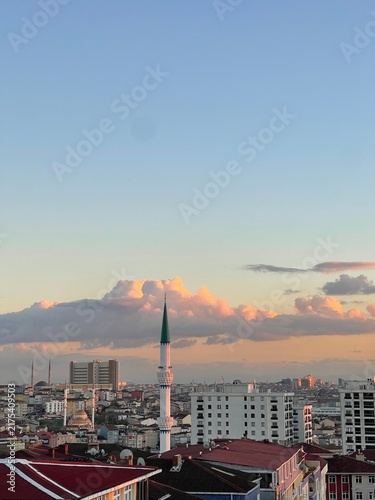 Photography sunset over the city